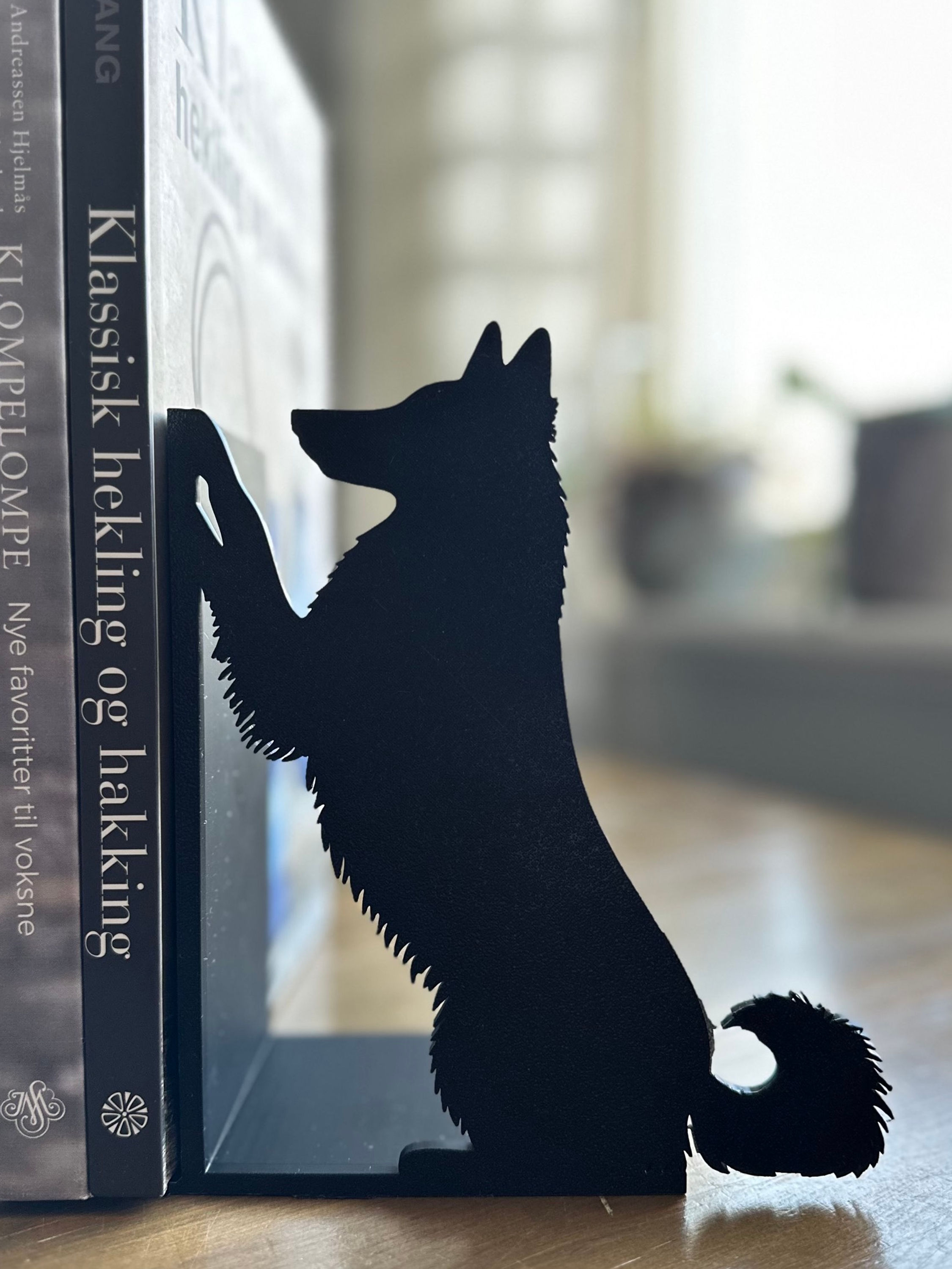 Sort bokstøtte, shetland sheepdog, 3d print