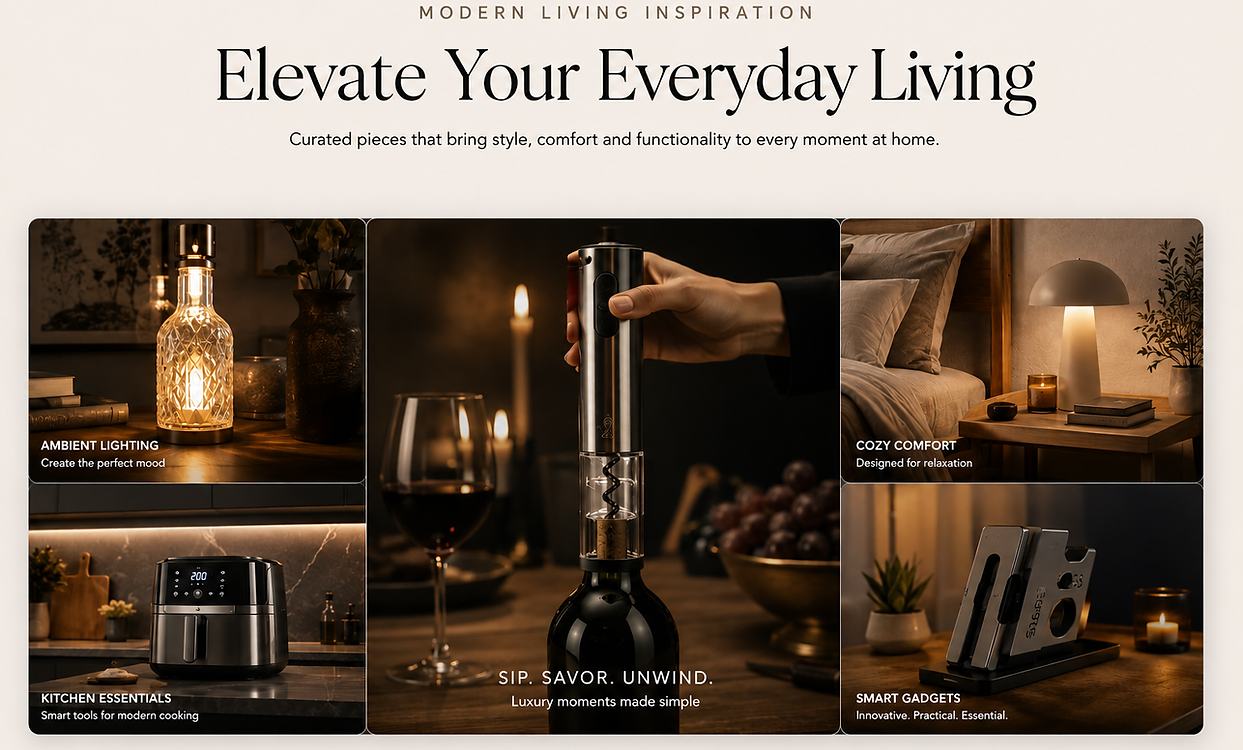 Smart home essentials and modern living products for stylish homes