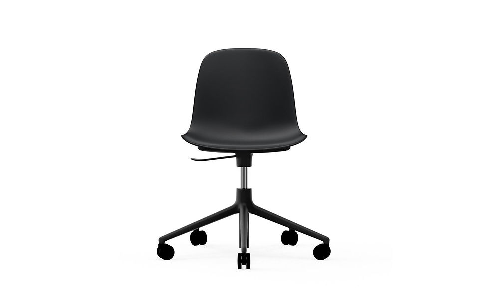 Thumbnail: Form Chair Swivel on Casters (Black Aluminum)