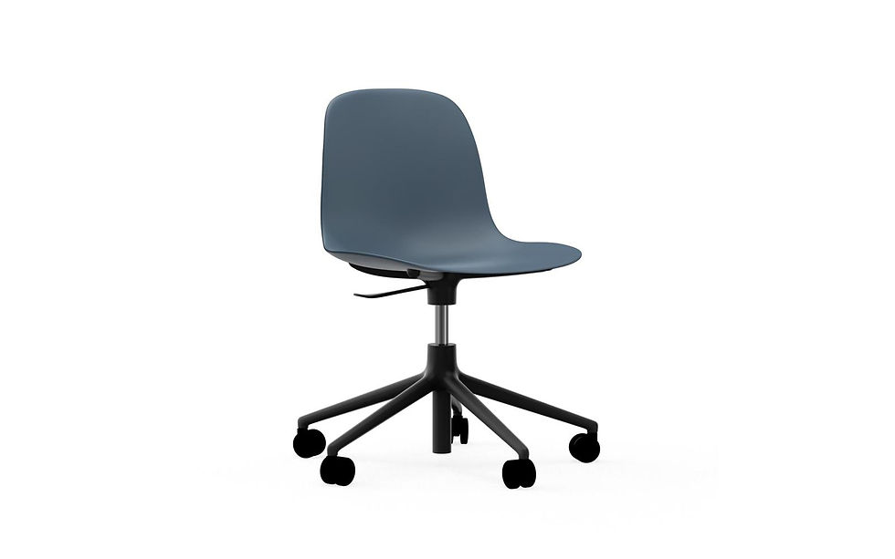 Thumbnail: Form Chair Swivel on Casters (Black Aluminum)