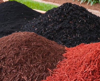 red mulch, black mulch and brown mulch n