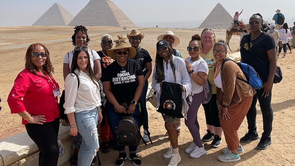 A group of wanderlust travelers in Egypt 