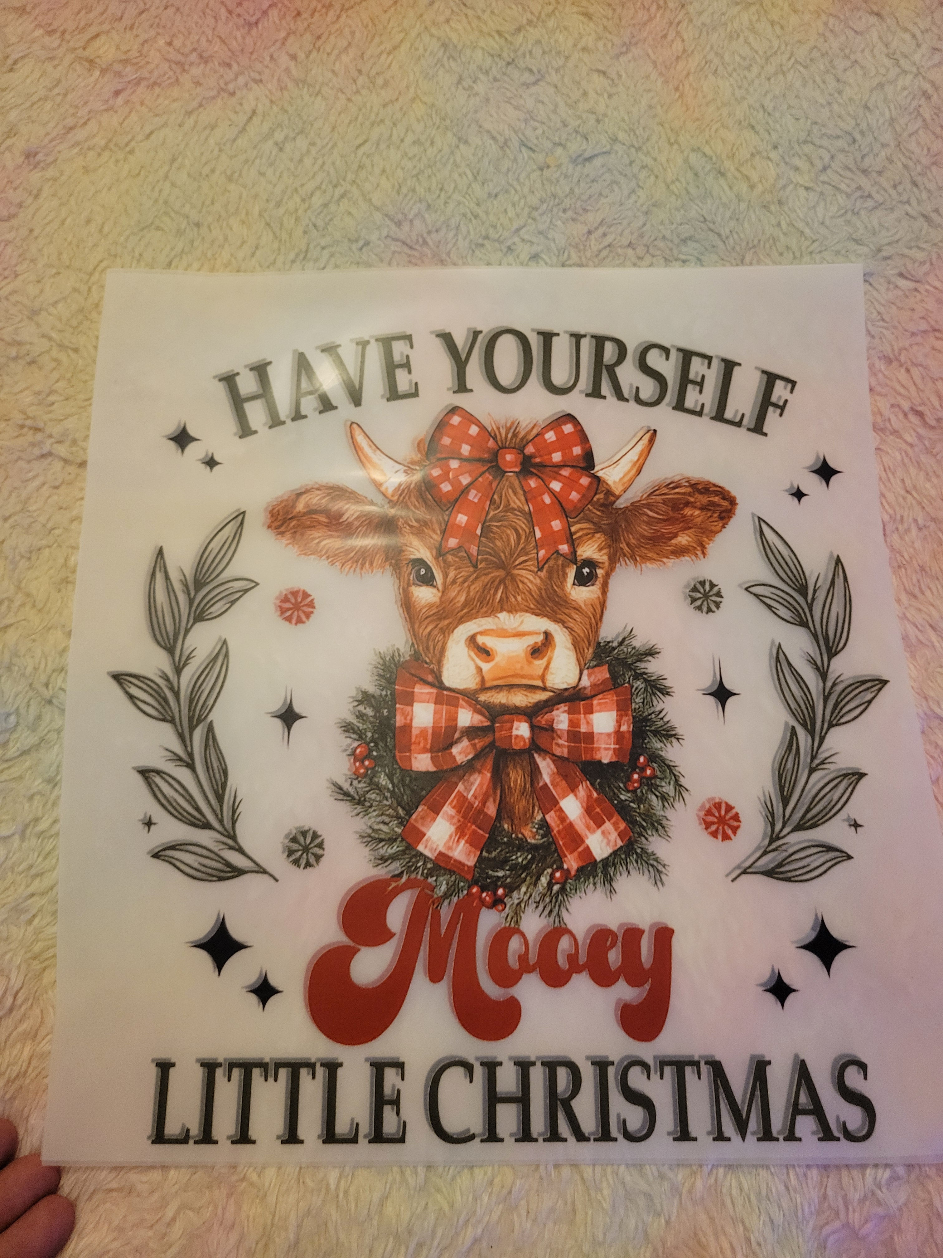 Cow in wreath, text: Have Yourself a Moody Little Christmas
