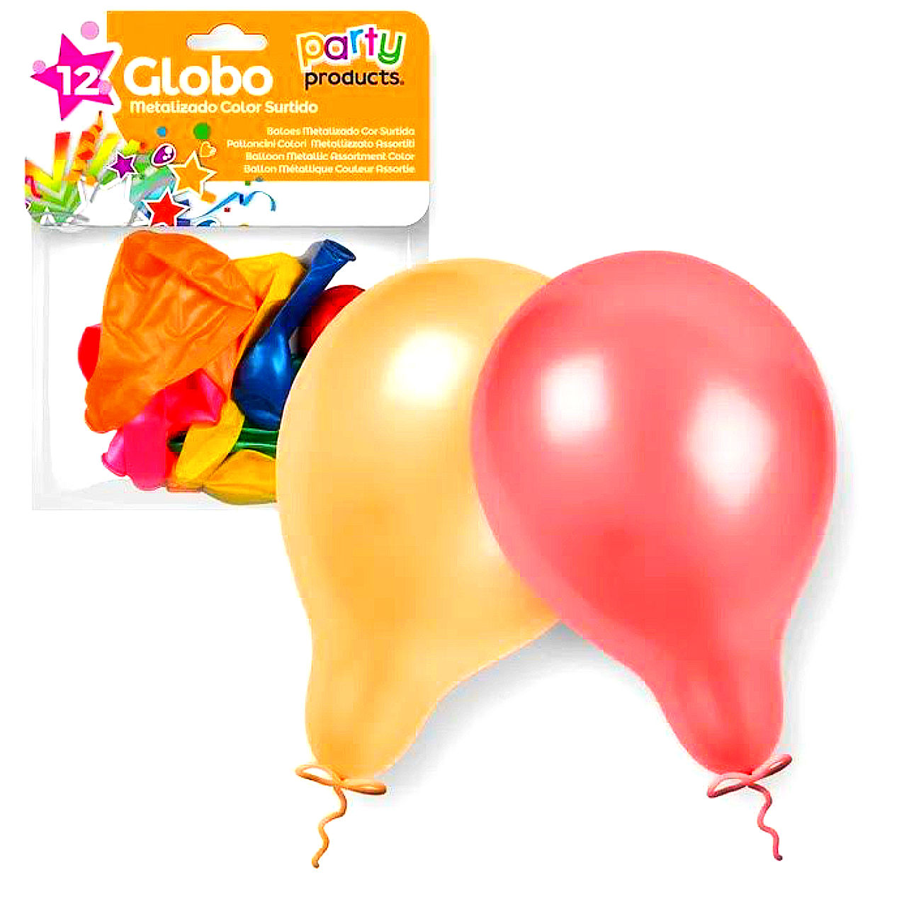 (12) Metallic Party Balloons