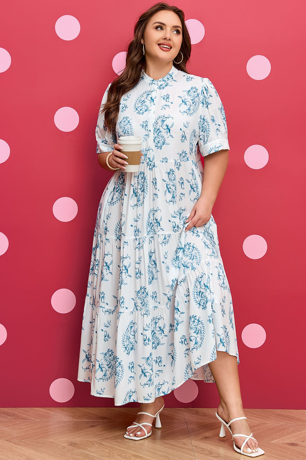 Thumbnail: Milana Short Sleeve Maxi PLUS Dress