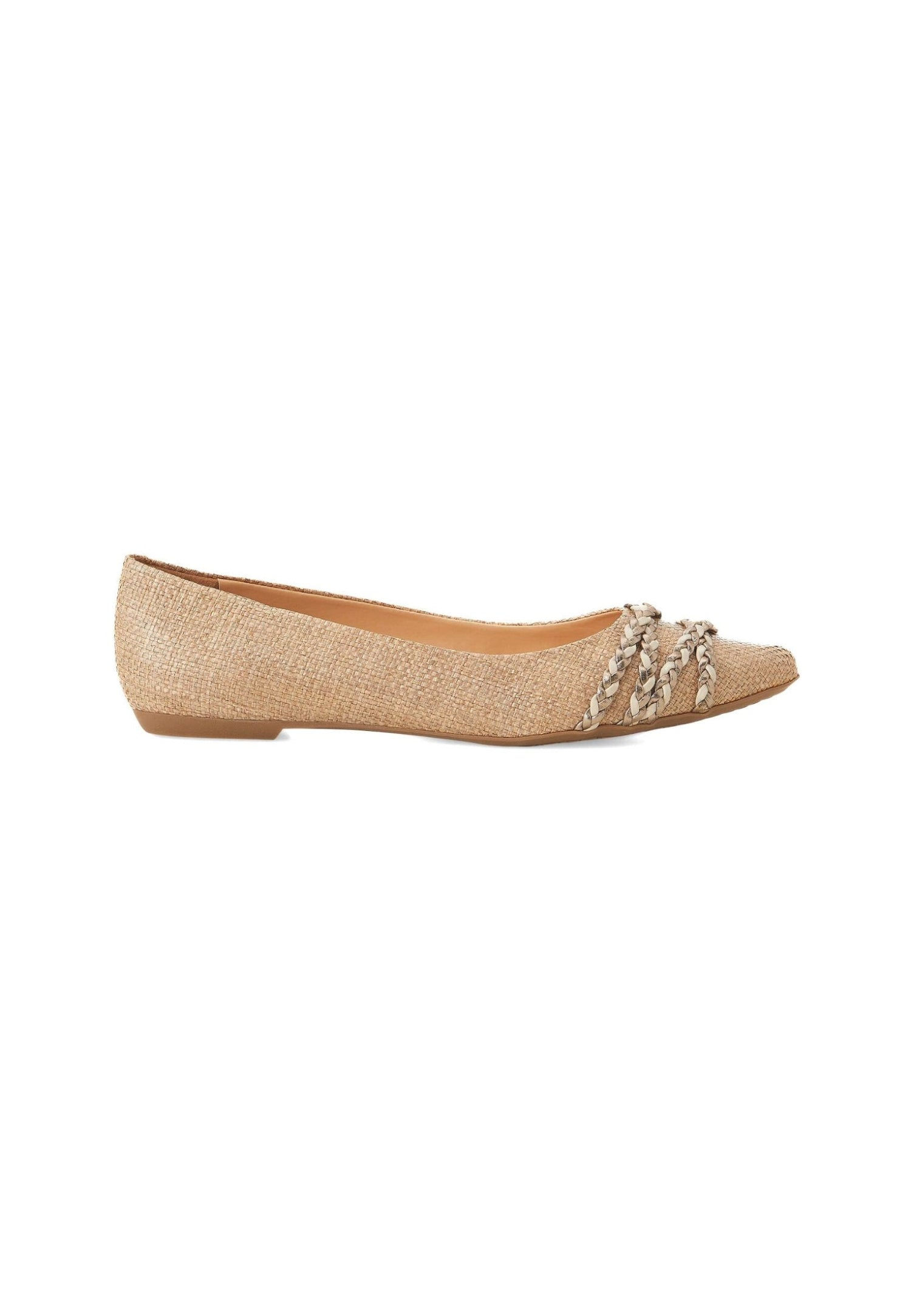 Beige Natural Raffia Ballerinas – Women’s Flats