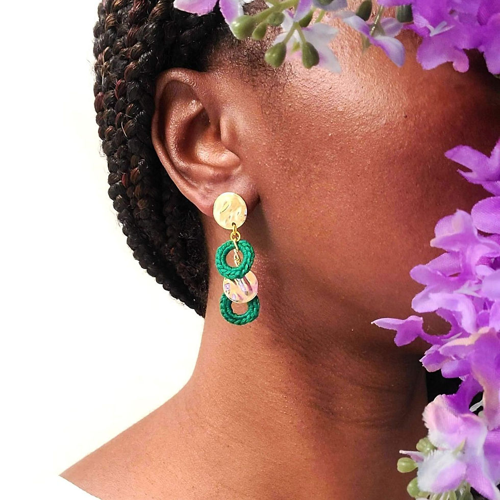Thumbnail: Petite Circle and Gold Earrings