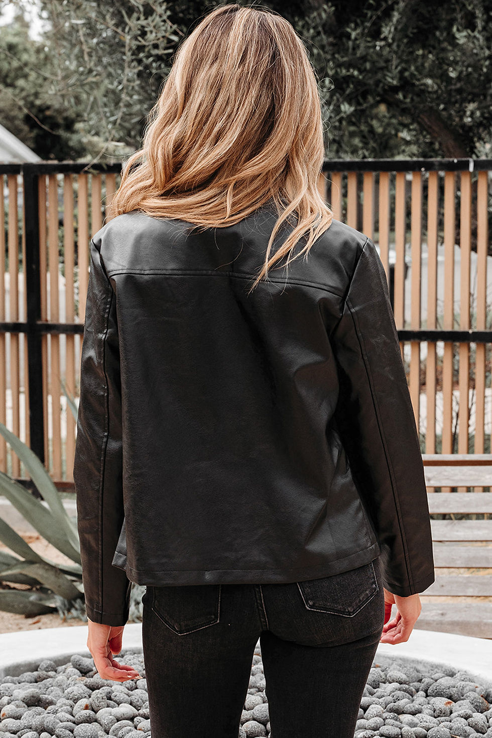Thumbnail: Olive Faux Leather Buttoned Front Boxy Jacket