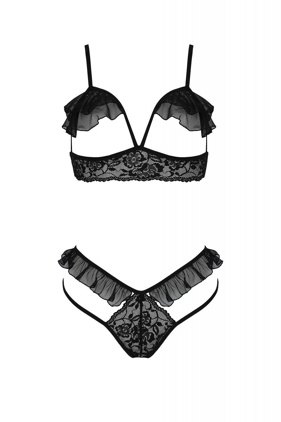 Thumbnail: Sexy Open Cup Bra & Sheer Lace String Passion Dolly