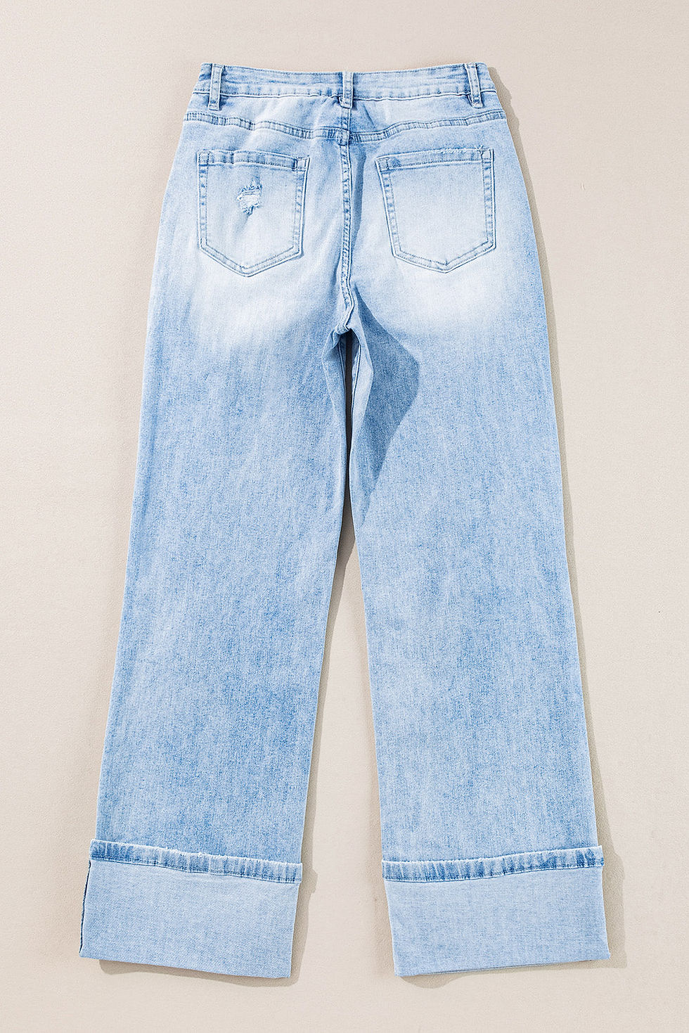 Thumbnail: Saige Wash Distressed Straight Jeans
