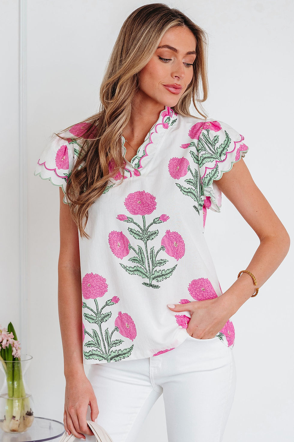 Thumbnail: Mariah Detail Short Sleeve Blouse