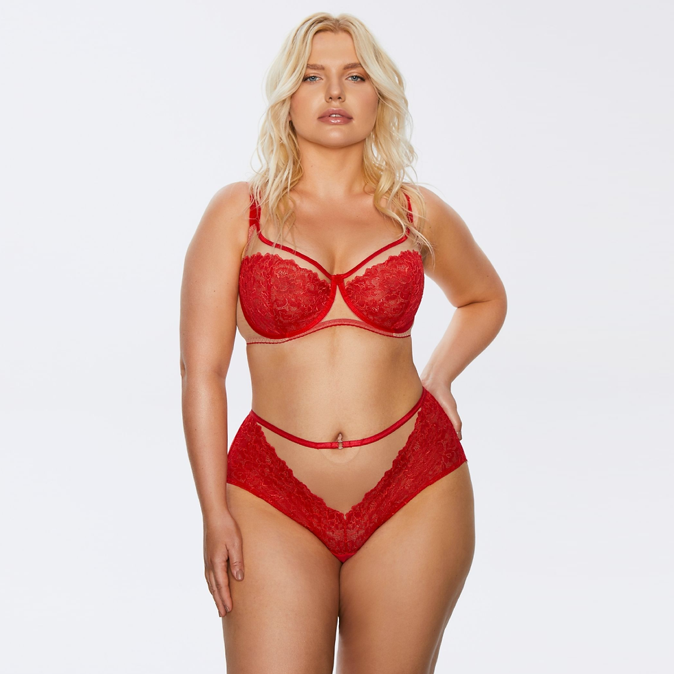 Thumbnail: Soft Lace High Waist Brief Panty Kinga Mind Love
