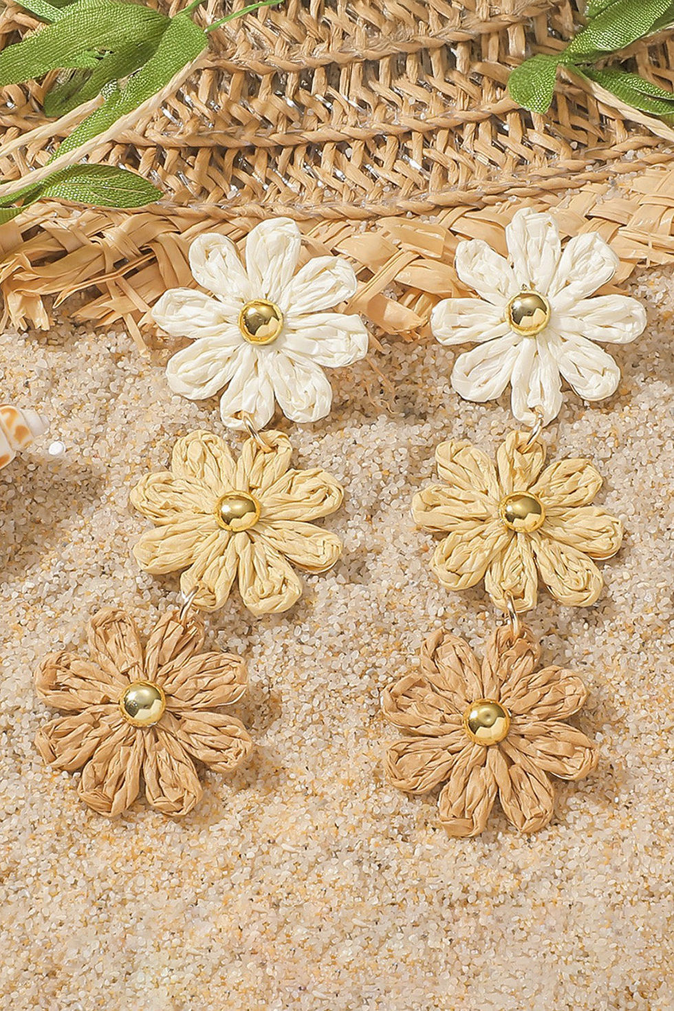 Thumbnail: Crochet Flowers Stud Dangle Earrings