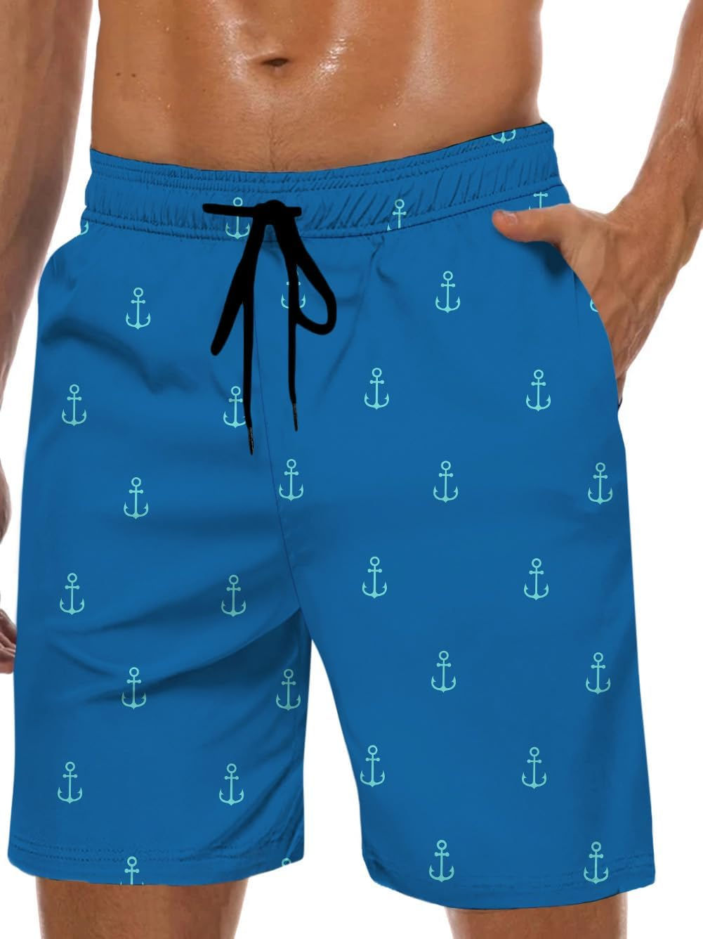 Men's Swim Trunks Hawaiian Bathing Mesh Lining Suit Swimsuits Beach Shorts with