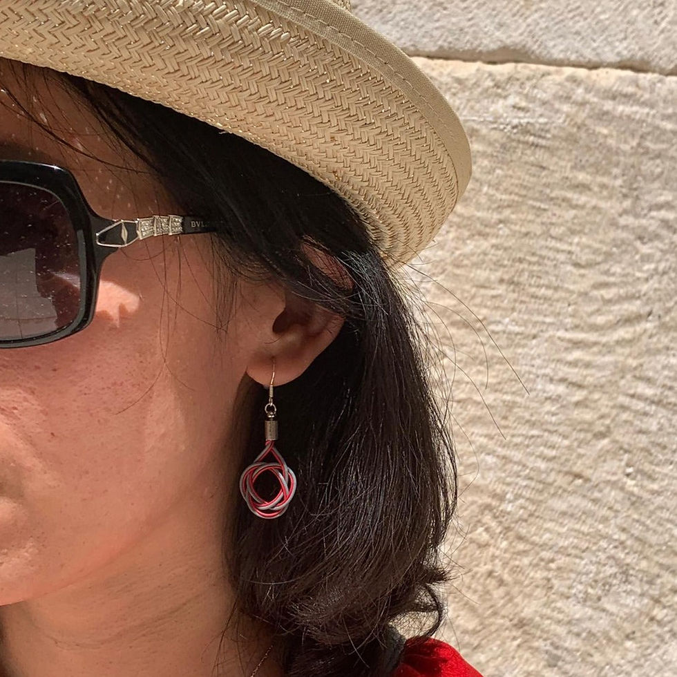 Thumbnail: Celtic Hand Woven Electrical Wire Earrings (3 Colours Available)