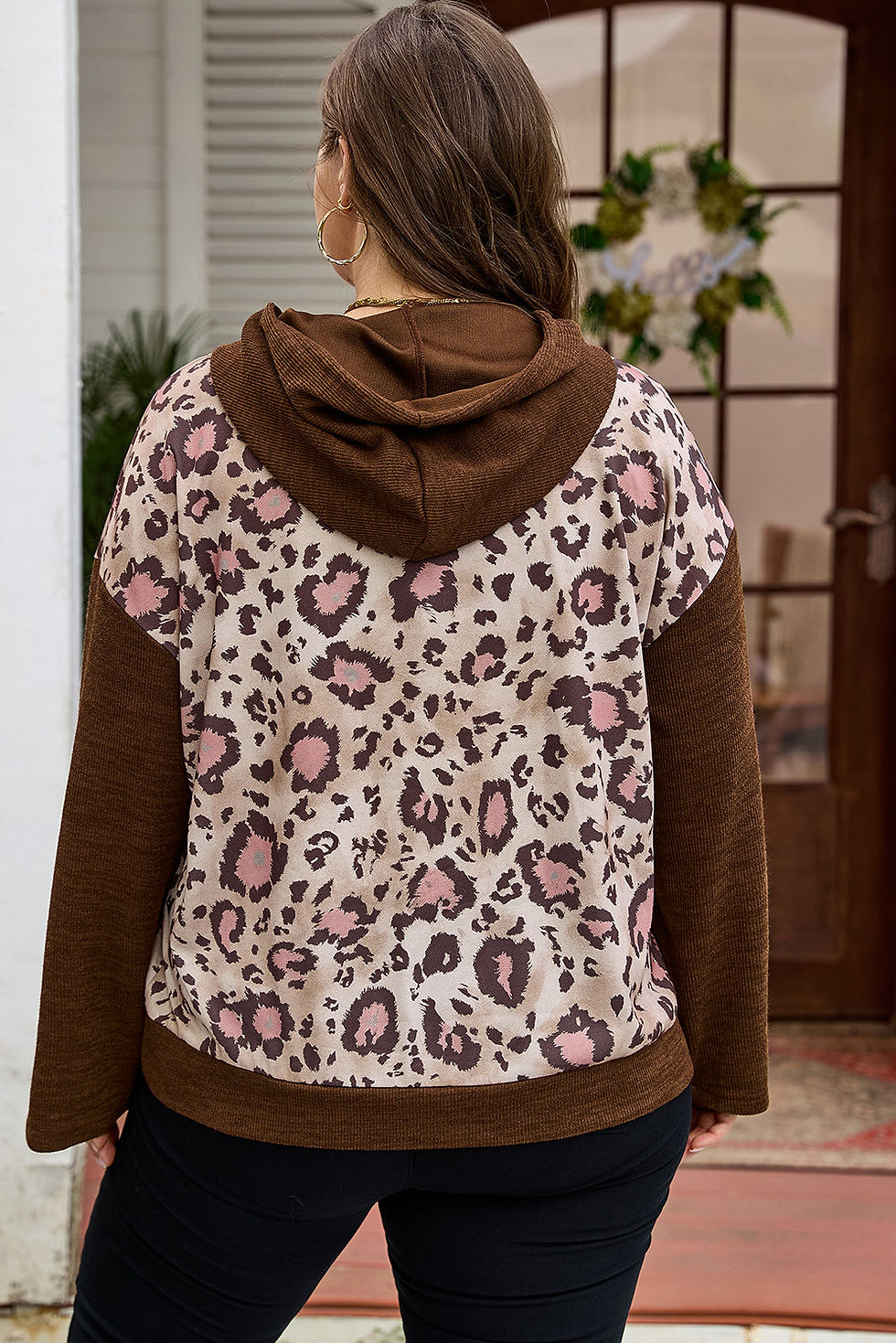 Thumbnail: Scarlett Print Knit Patchwork Hoodie