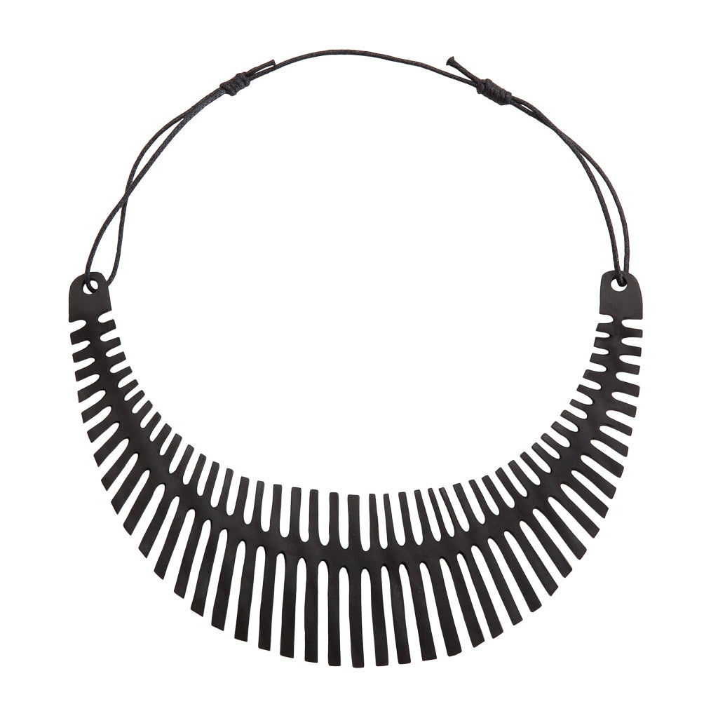 Fishbone Upcycled Inner Tube Necklace