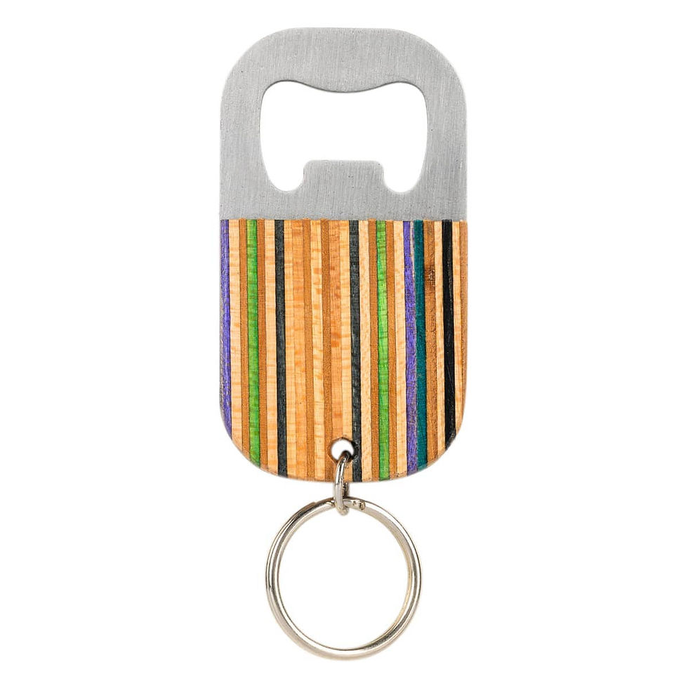 Thumbnail: Shredwood Recycled Skateboard Bottle Opener Keyring (2 Sizes)