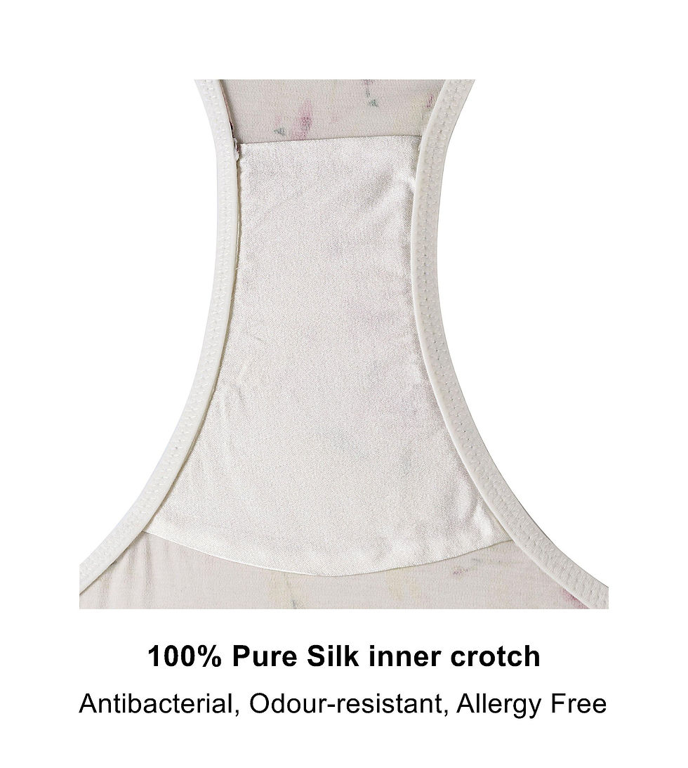 Thumbnail: Sunbleached Floral - Silk & Organic Cotton Brief