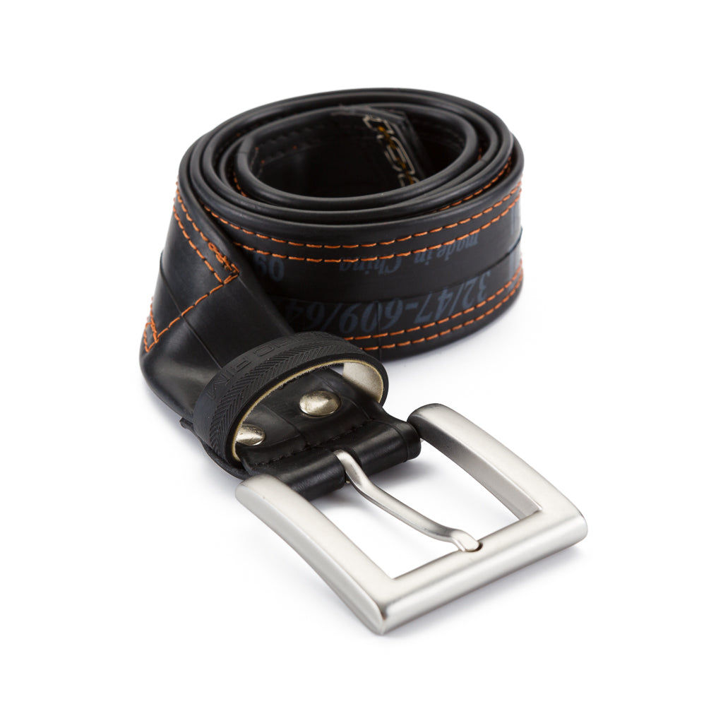 Recycled Bicycle Inner Tube Vegan Belt (with Patches)
