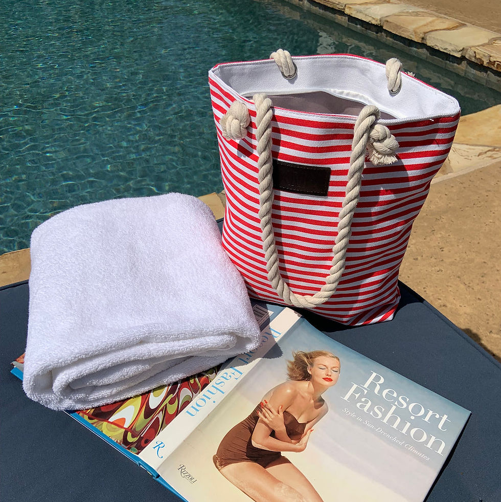 Thumbnail: Striped Canvas Tote Bag