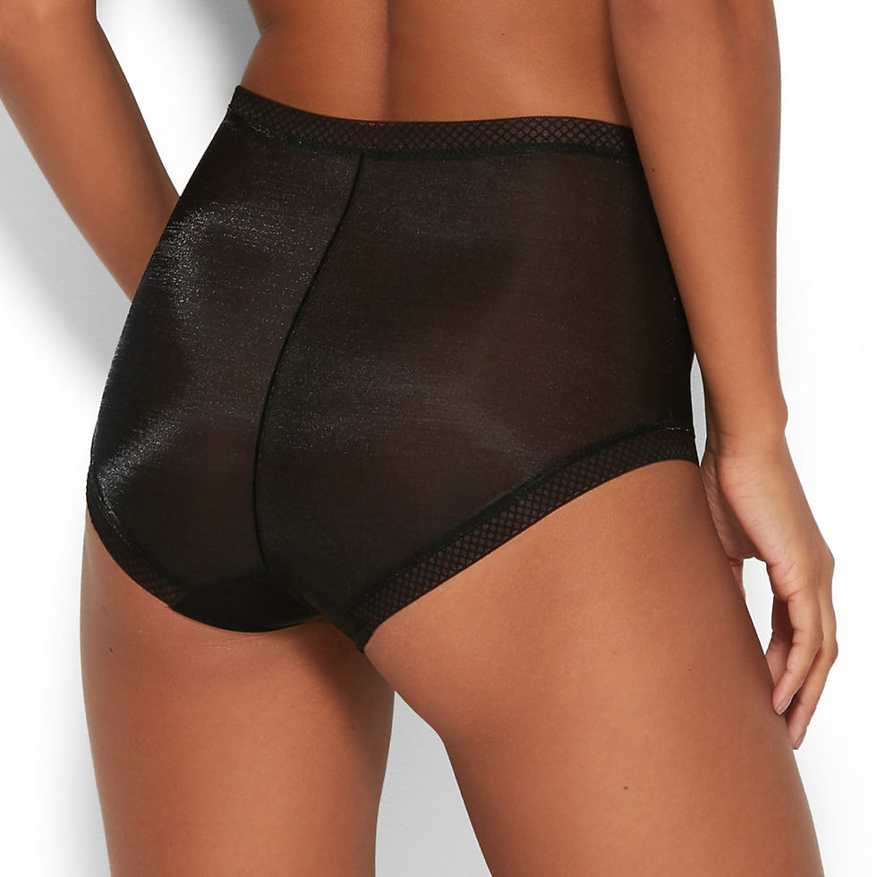 Thumbnail: Sheer High Waist Short Panty Glossies Black