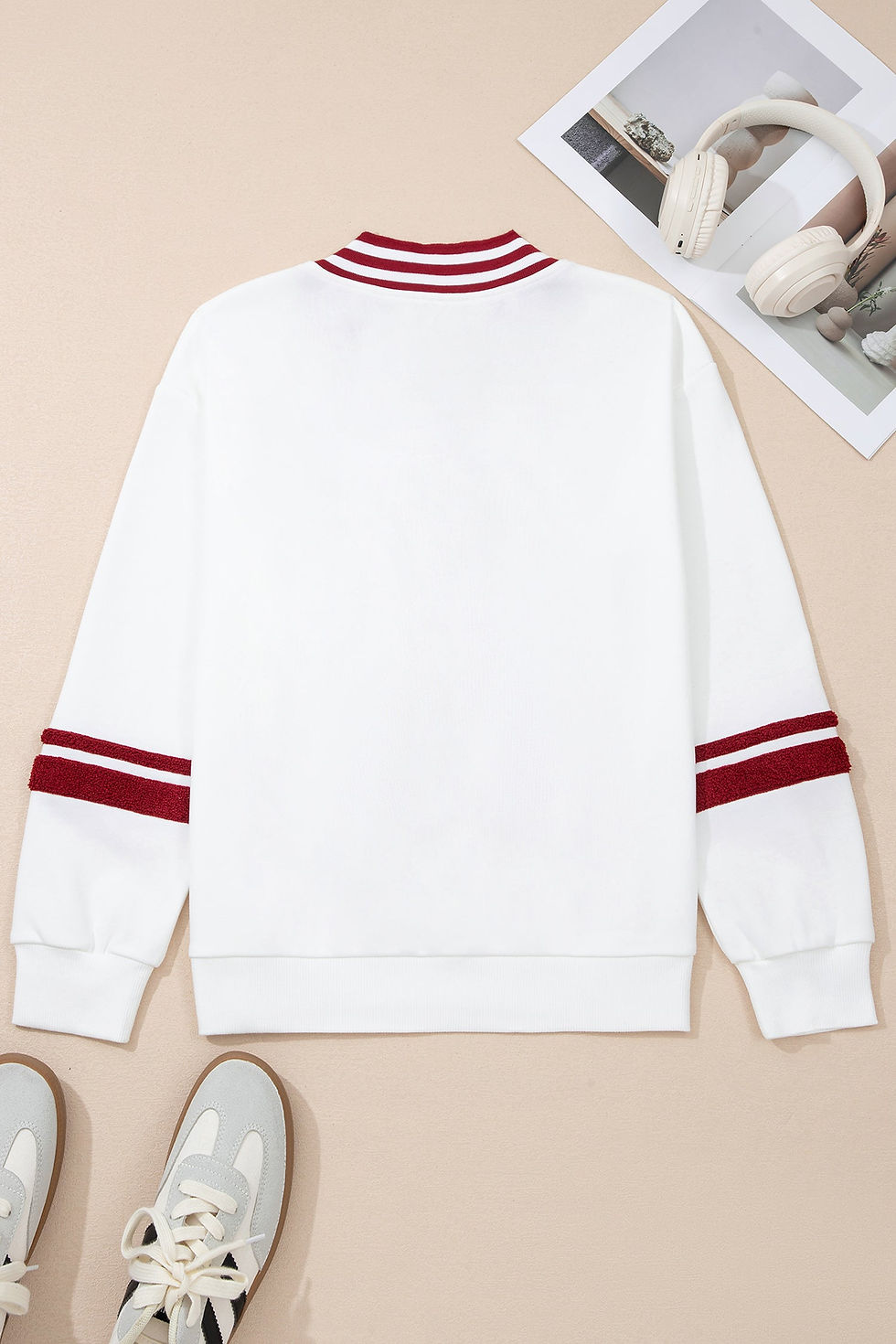 Thumbnail: Esme Striped Puff Sleeve Sweatshirt
