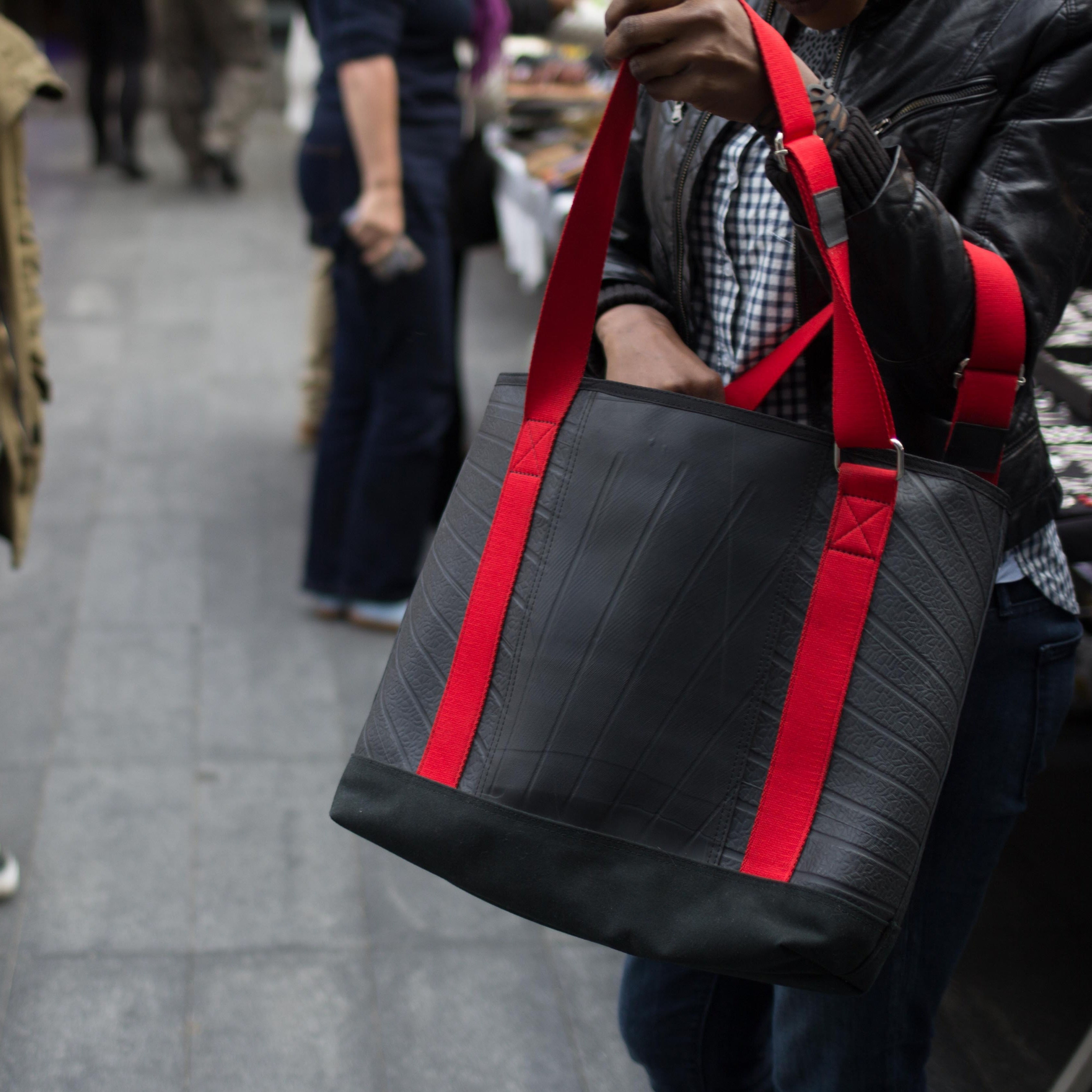 Rika Spacious Vegan Tote Bag Made From Inner Tube