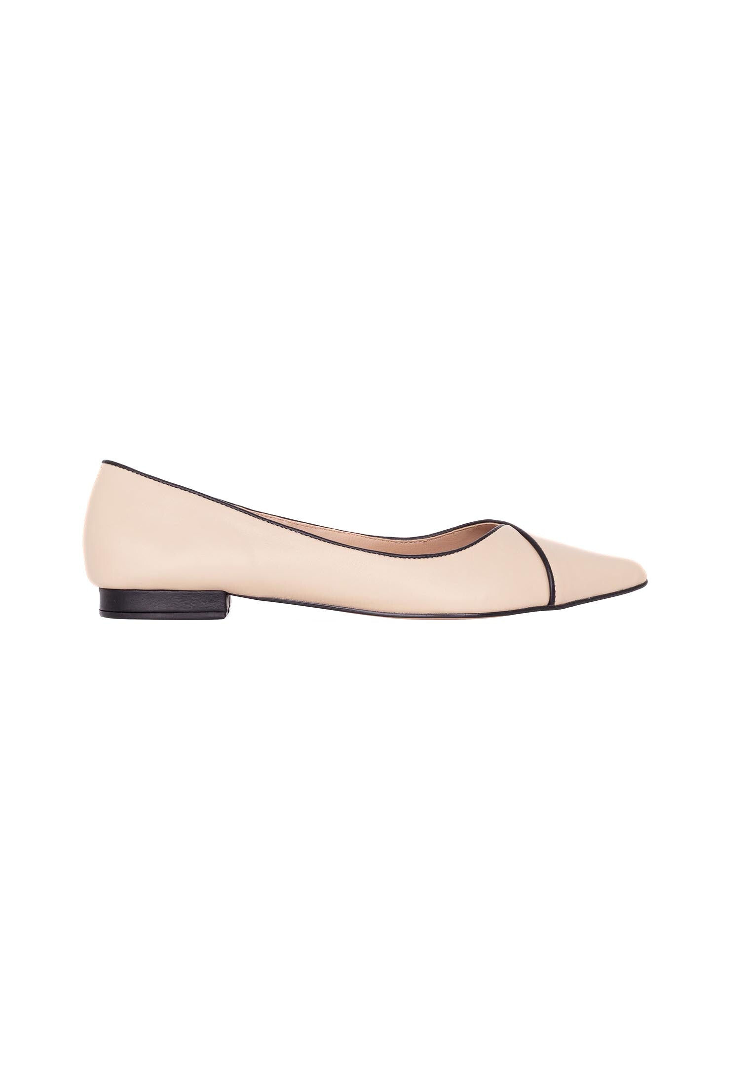 Ariri Beige Leather Ballerinas