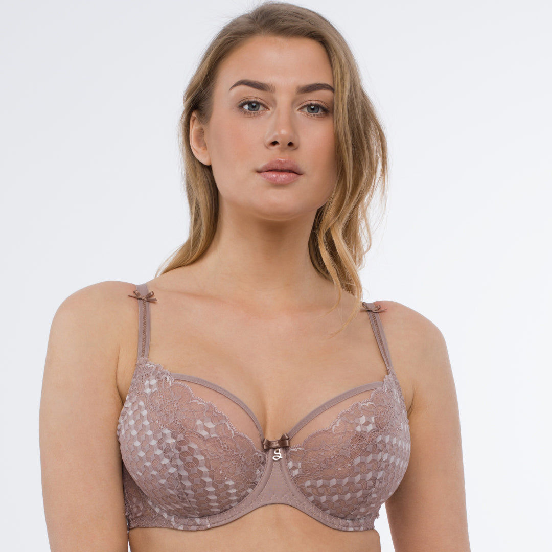 Sheer Mesh Tulle Tulip Seam Full Figure Bra Rosalia