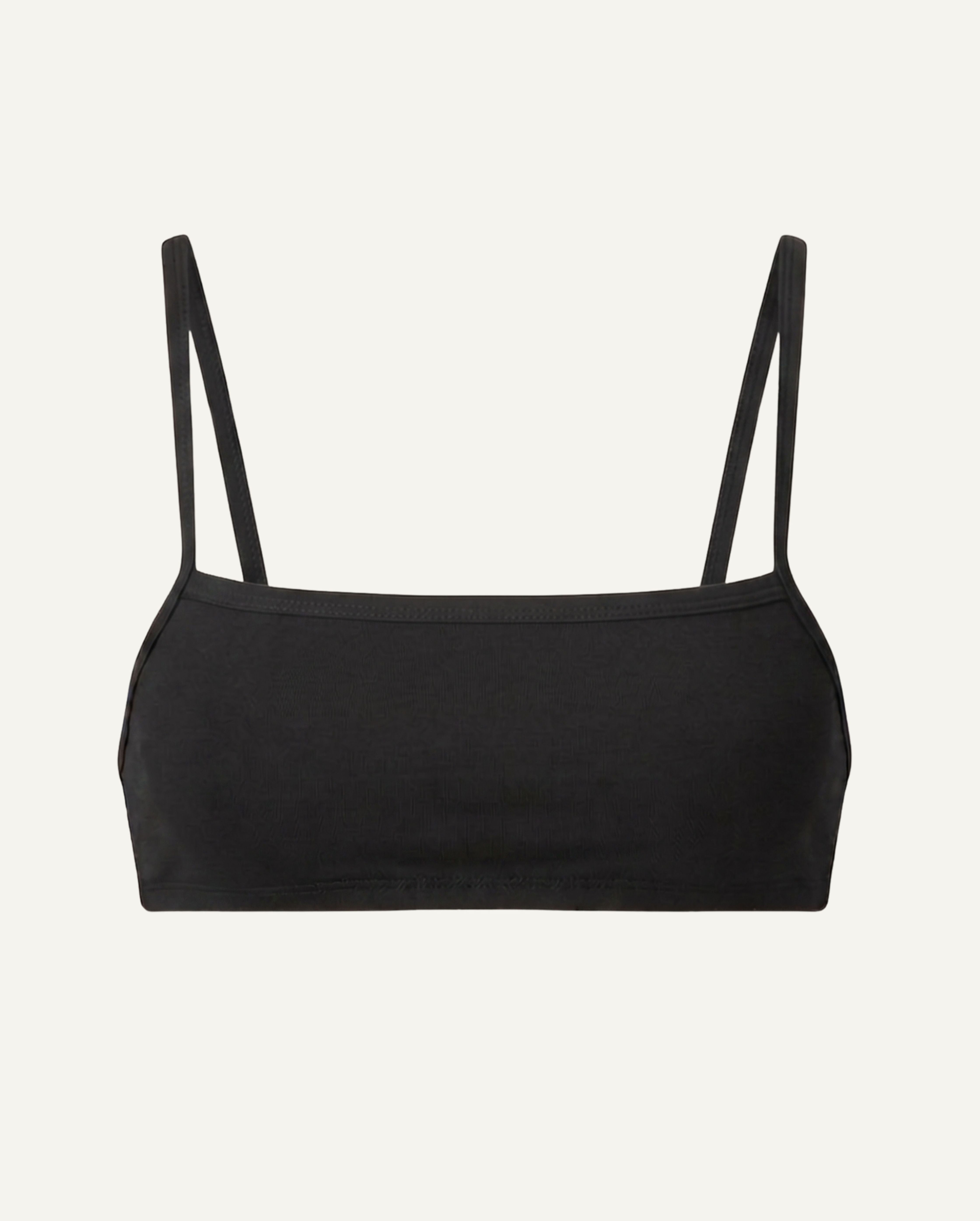 Merino Wool Sports Bandeau Bra - Black