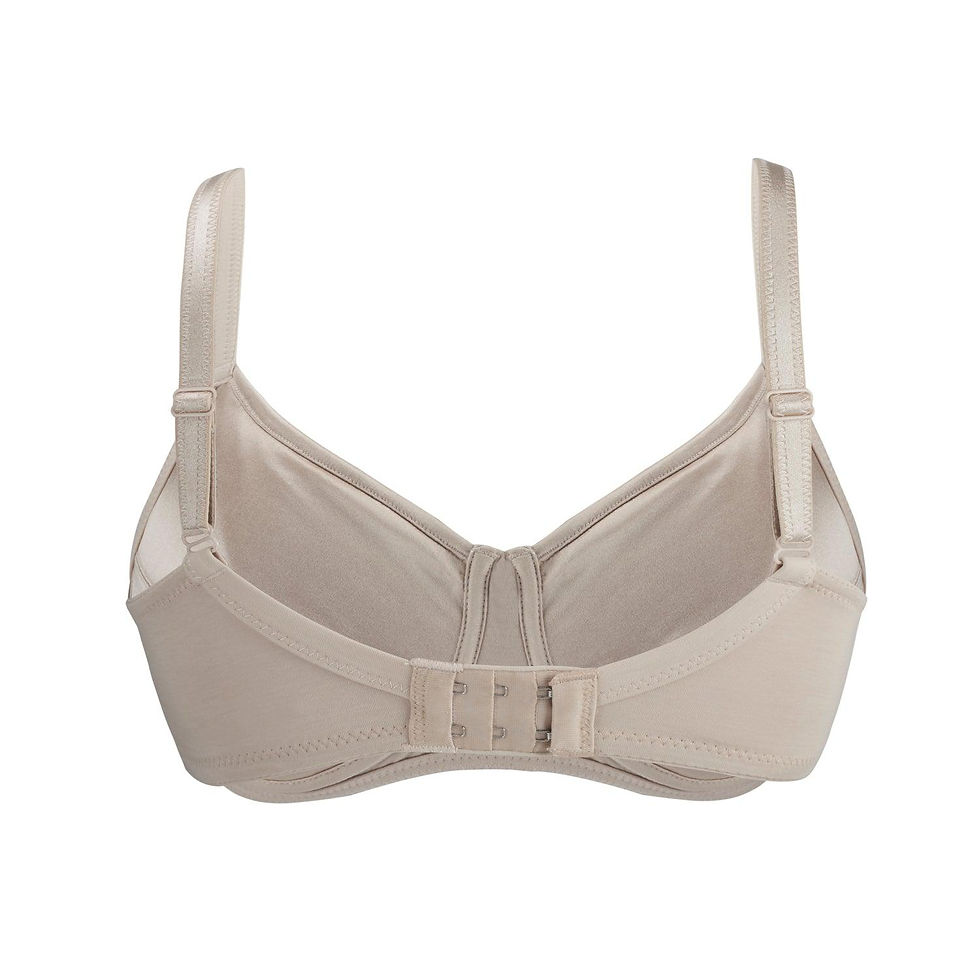 Thumbnail: Ivory-Supportive Non-Wired Silk & Organic Cotton Full Cup Bra with removable pad