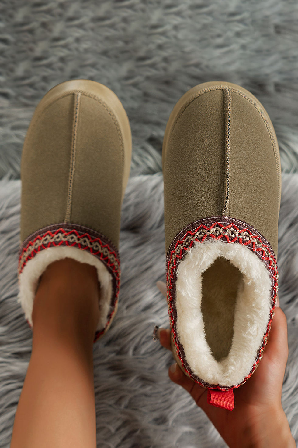 Thumbnail: Jade Suede Plush Lined Snow Boots