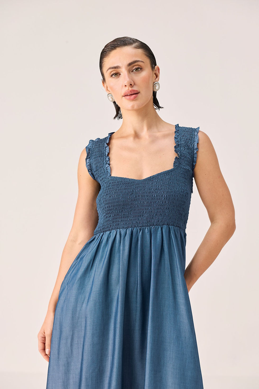 Thumbnail: The Smocked Maxi Dress in Blue