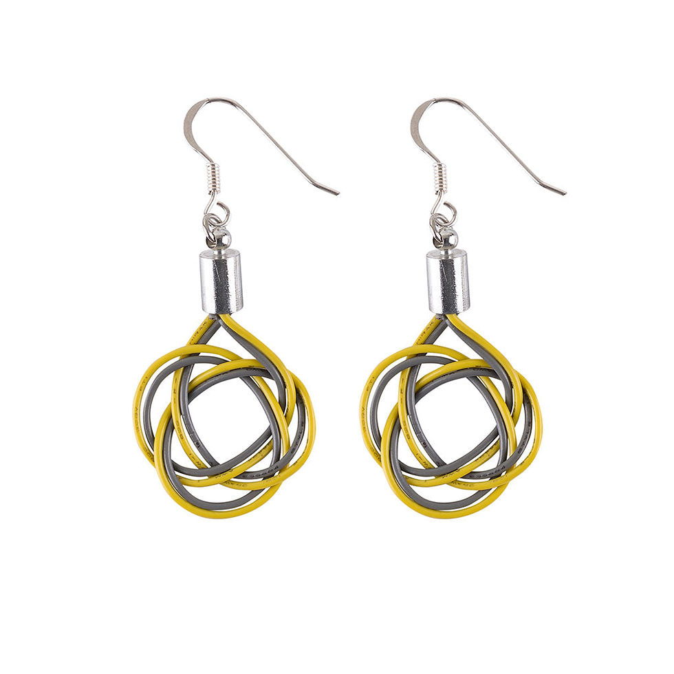 Thumbnail: Celtic Hand Woven Electrical Wire Earrings (3 Colours Available)