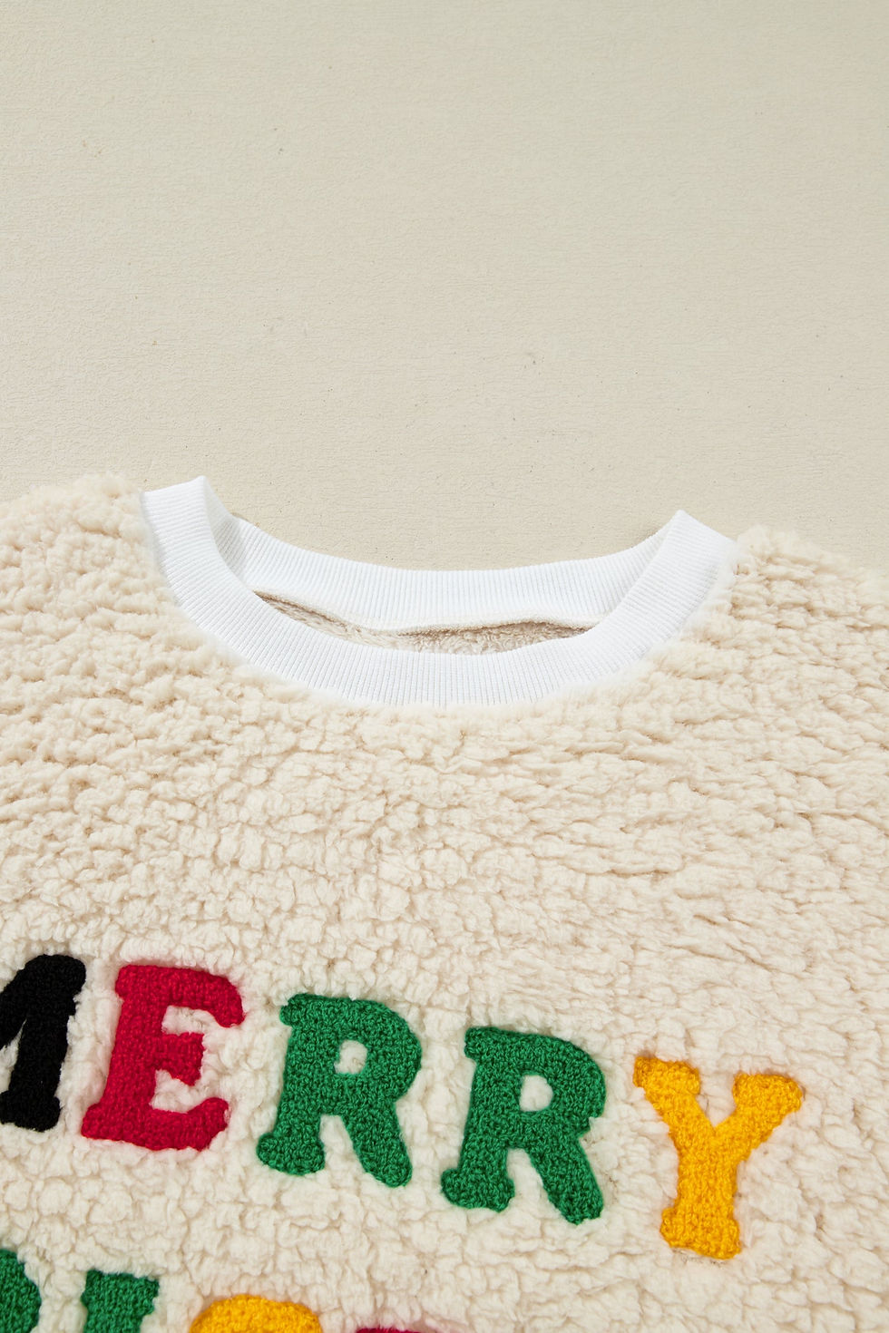 Thumbnail: Ensley Christmas Embroidered Sherpa Pullover