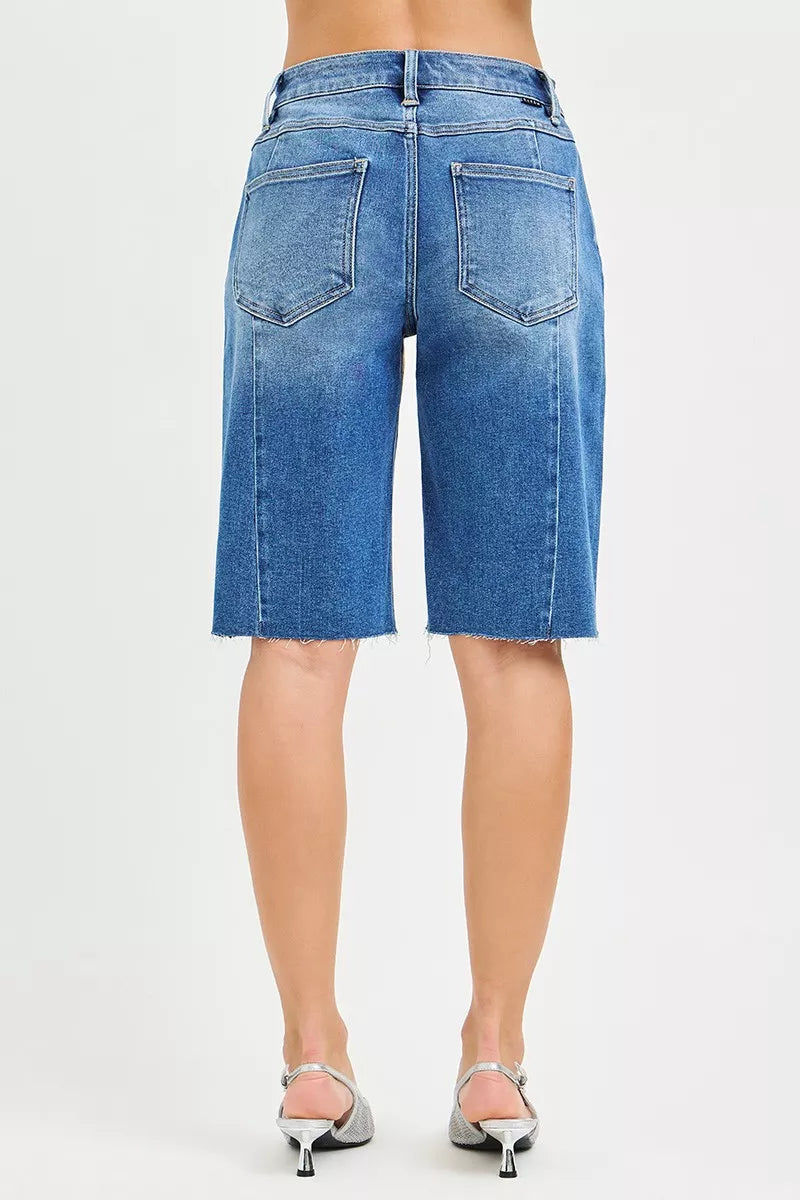 Thumbnail: RISEN Raw Hem Slouchy Seamed Jorts