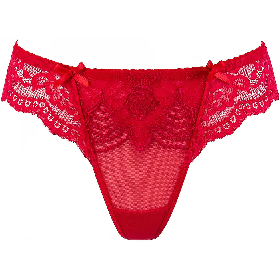Thumbnail: Sheer Lace Thong Panty Axami Valentine