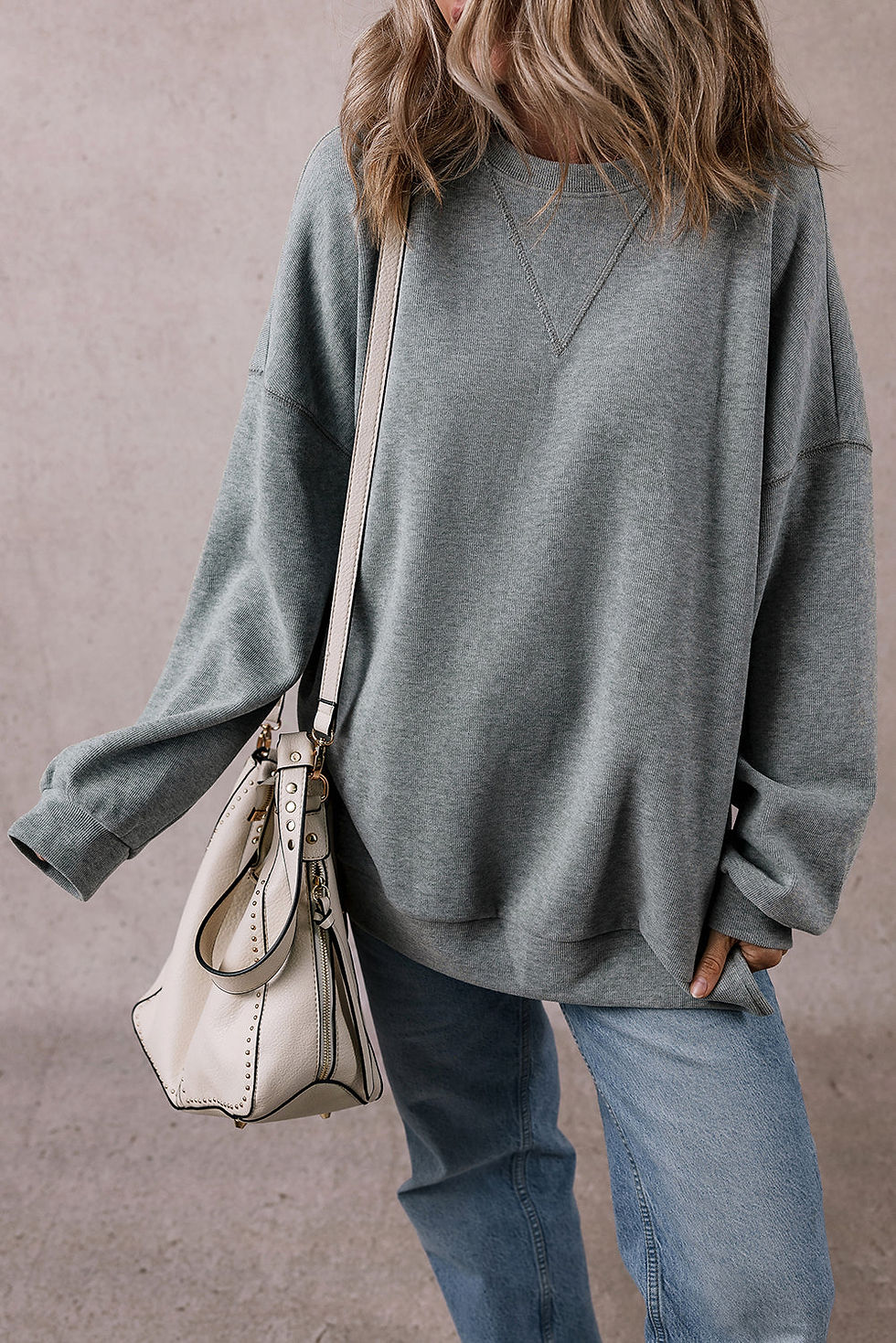 Thumbnail: Rorivina Drop Shoulder Oversized Sweatshirt