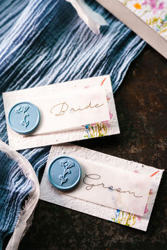pastel blue colour place settings for wedding