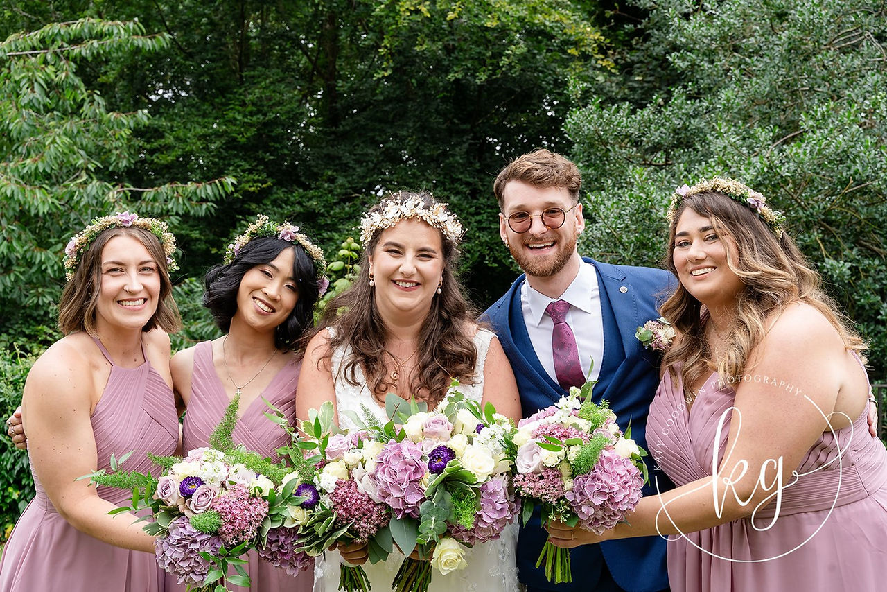 bride and bridesmaids at St Chads College Durham