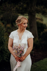 bride portrait shot whilst holding her bouquet