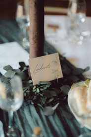 table decor with table name cards at Danby Castle