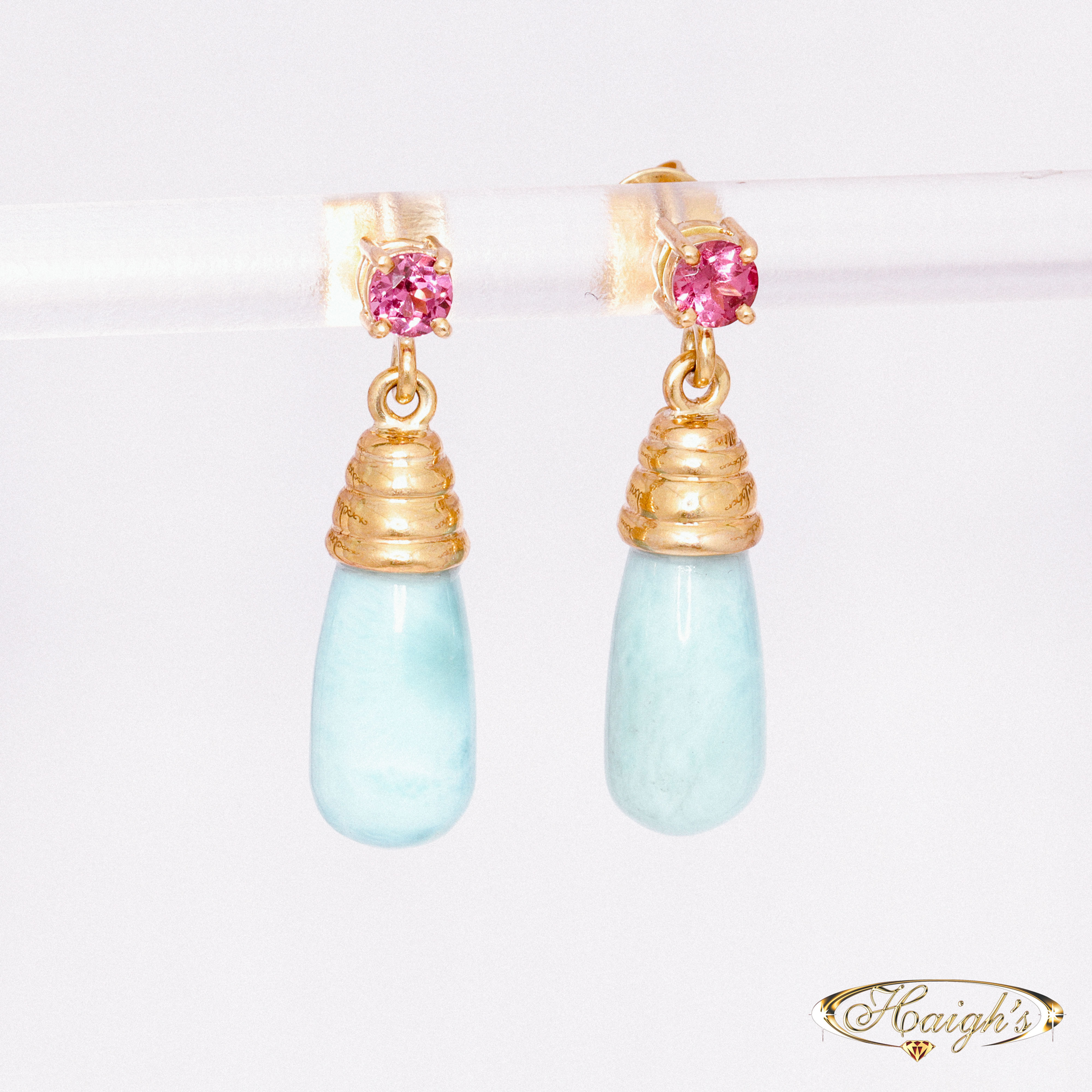 Larimar & Garnet Earrings