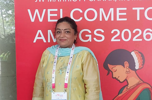 Dr Anuradha Narayanan at the AMOGS 2026 obstetrics and gynaecology conference