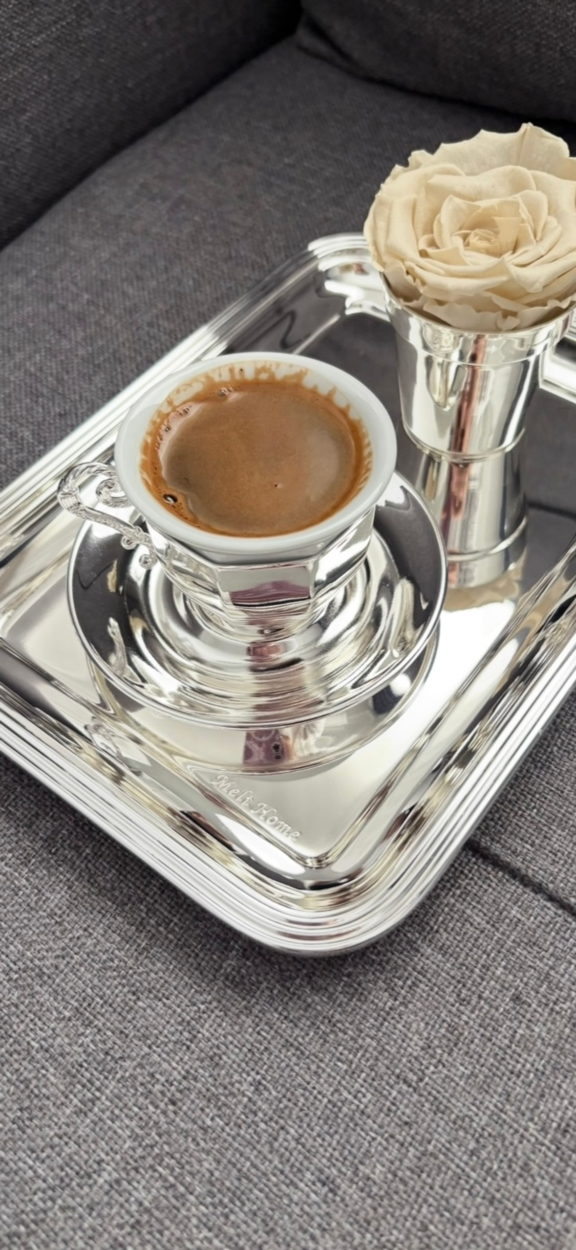 16*22 cm çubuklu gümüş tepsi