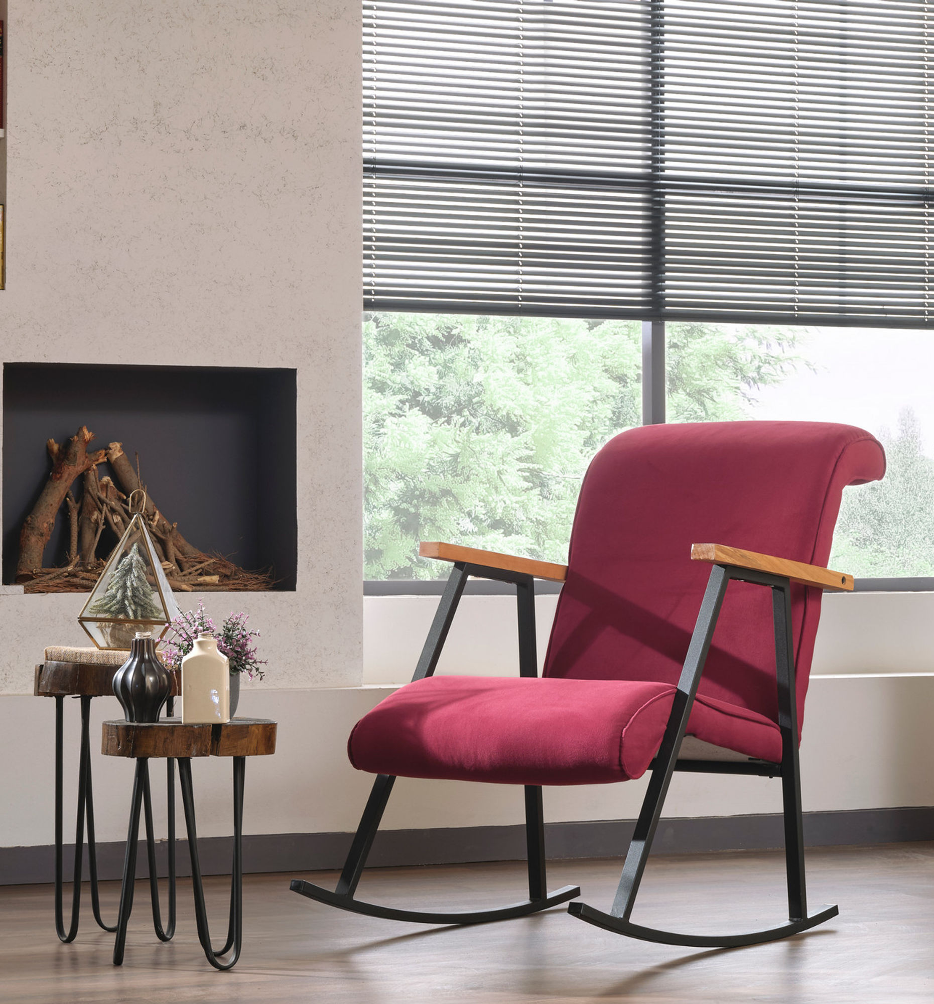 Yoka Maroo - כורסת נדנדה - צבע בורדו - משלוח חינם