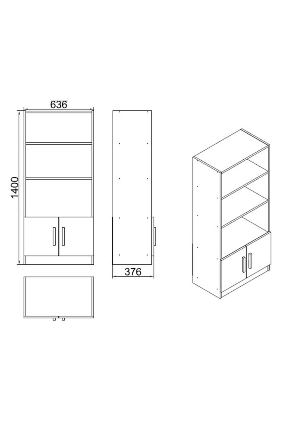 תמונה ממוזערת: Dormer VO4-BA – ספרייה למשרד - עץ בארוק-פחם