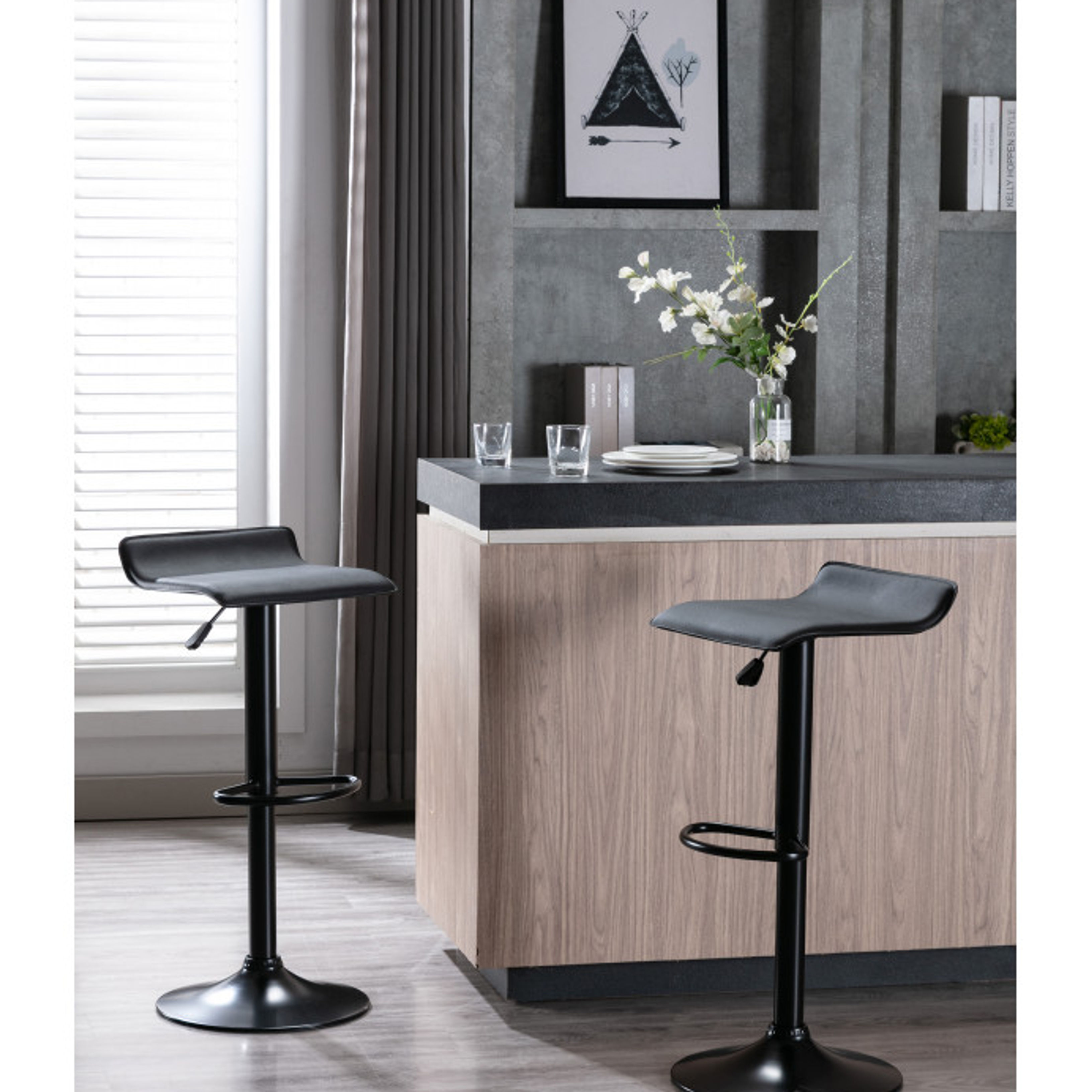 קודי שחור ML013 - כיסא בר-ML-026 - ארבע יחידות