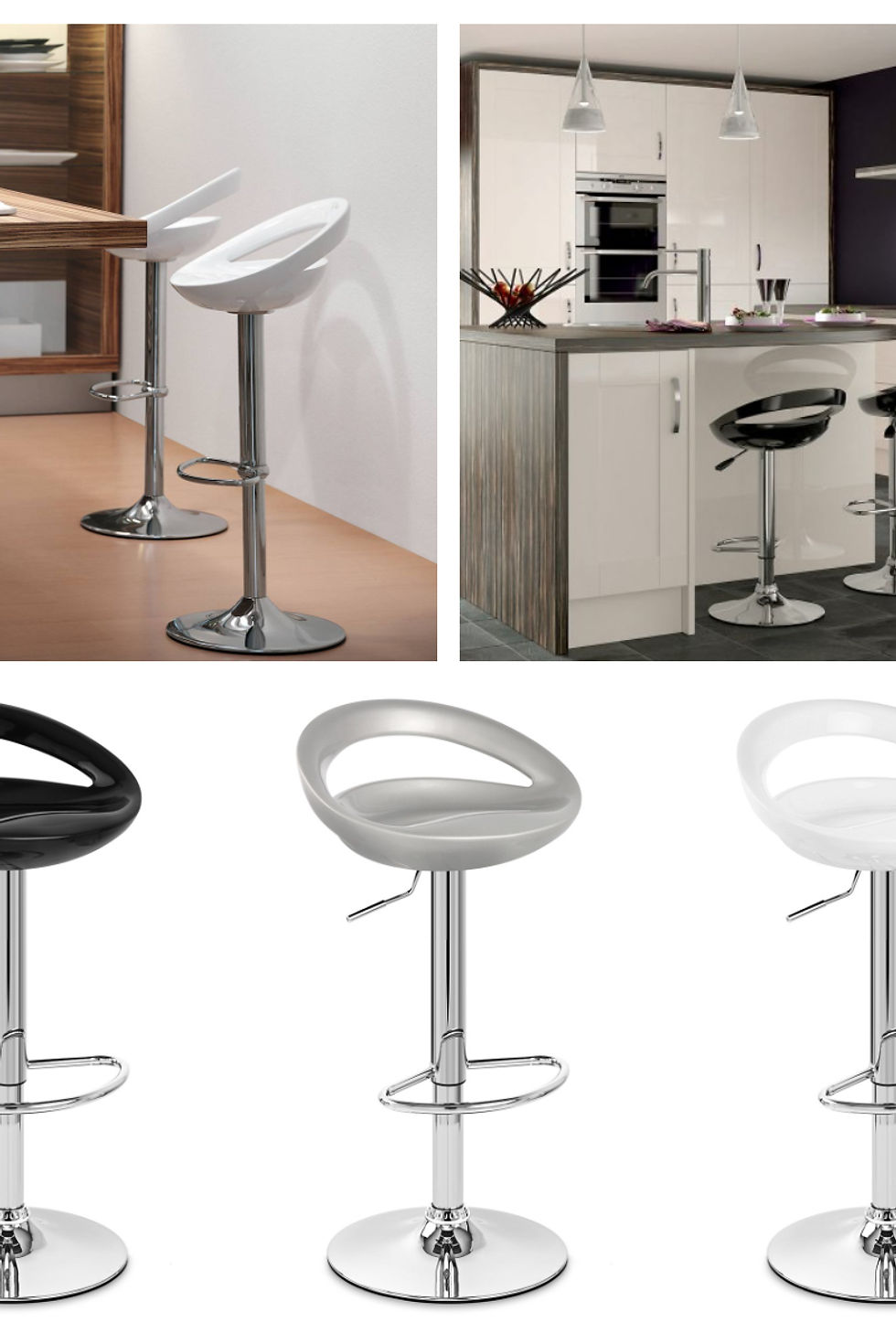 תמונה ממוזערת: ווגאס M0016  - כיסא בר לבן-ML-026 - ארבע יחידות